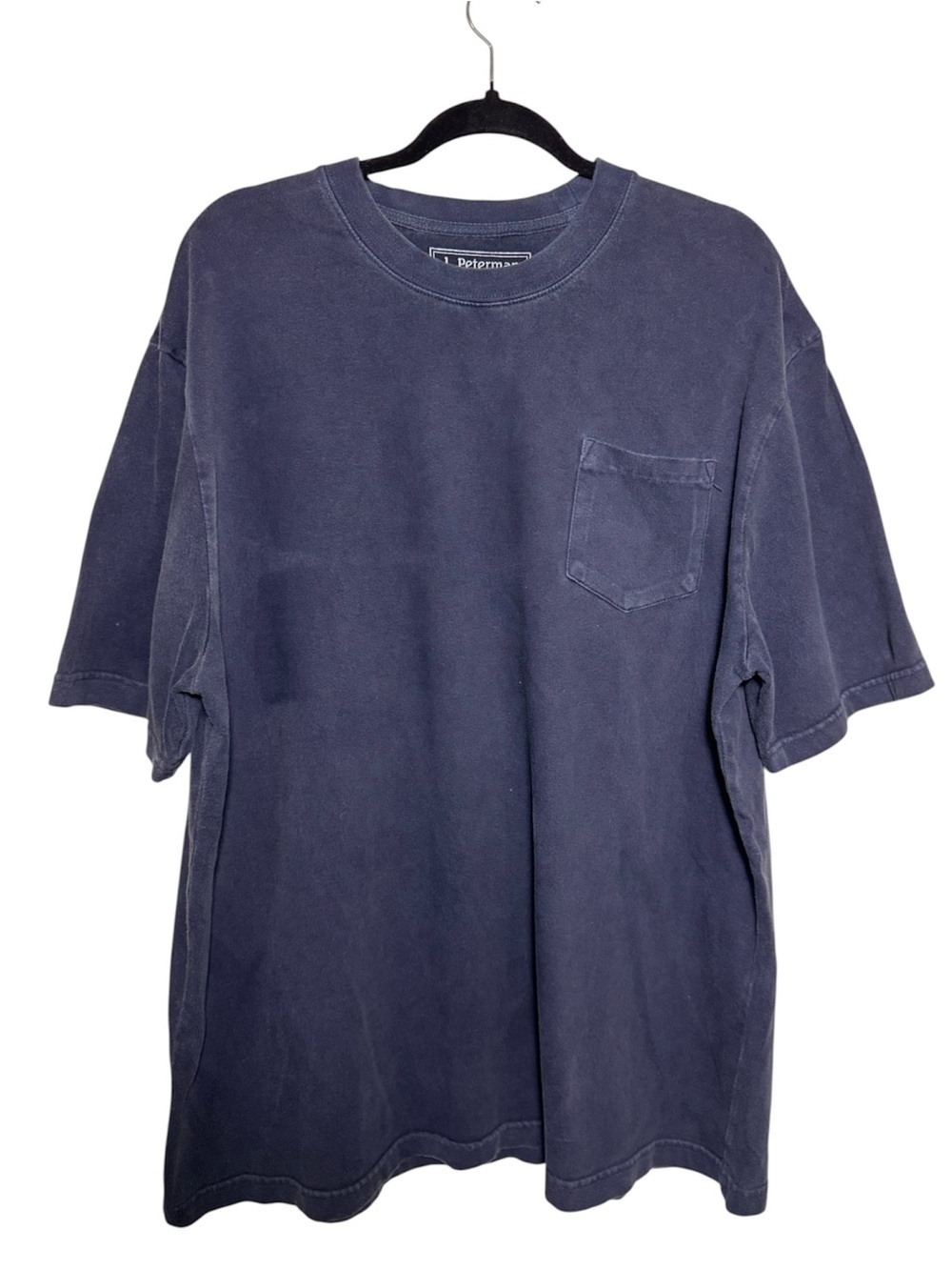J. Peterman Men's Blue 100%Cotton Knit Crew Neck Short Sleeve Pocket Tee XL